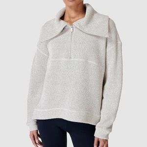 Sweaty Betty Women's Restful Boucle Half Zip Sweater - Cream